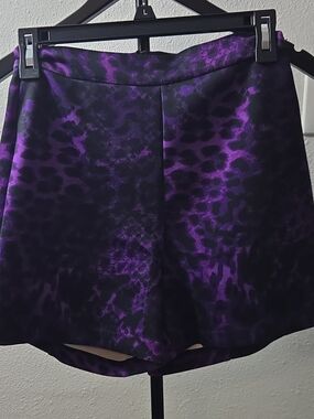 BOLD elements Purple and Black Leopard-Print Skort